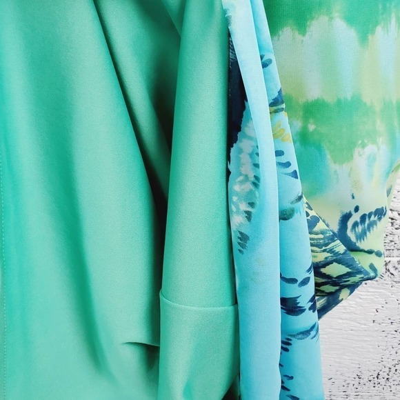 Dressbarn Green Maxi Surplice Neckline Sleeveless Dress Sz 10 - Picture 6 of 13